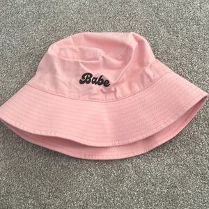 Babe Pink Embroidered Bucket hat